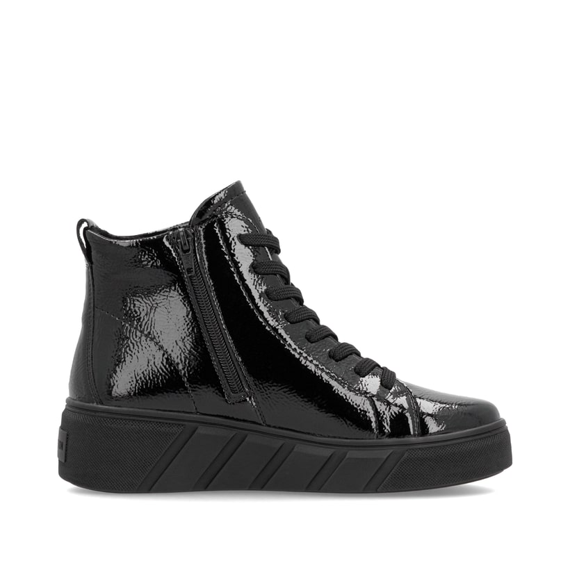 Rieker Artikelnummer W0561-01 Rieker Damen Sneaker High glanzschwarz Kostenlose Rückgabe