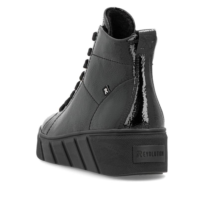 Rieker Artikelnummer W0561-01 Rieker Damen Sneaker High glanzschwarz Kostenlose Rückgabe