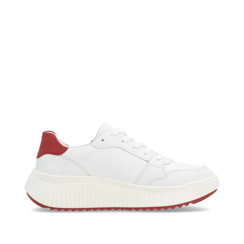 Rieker Artikelnummer W1700-80 Rieker Damen Sneaker Low kristallweiß-rot Letzte 3 Tage