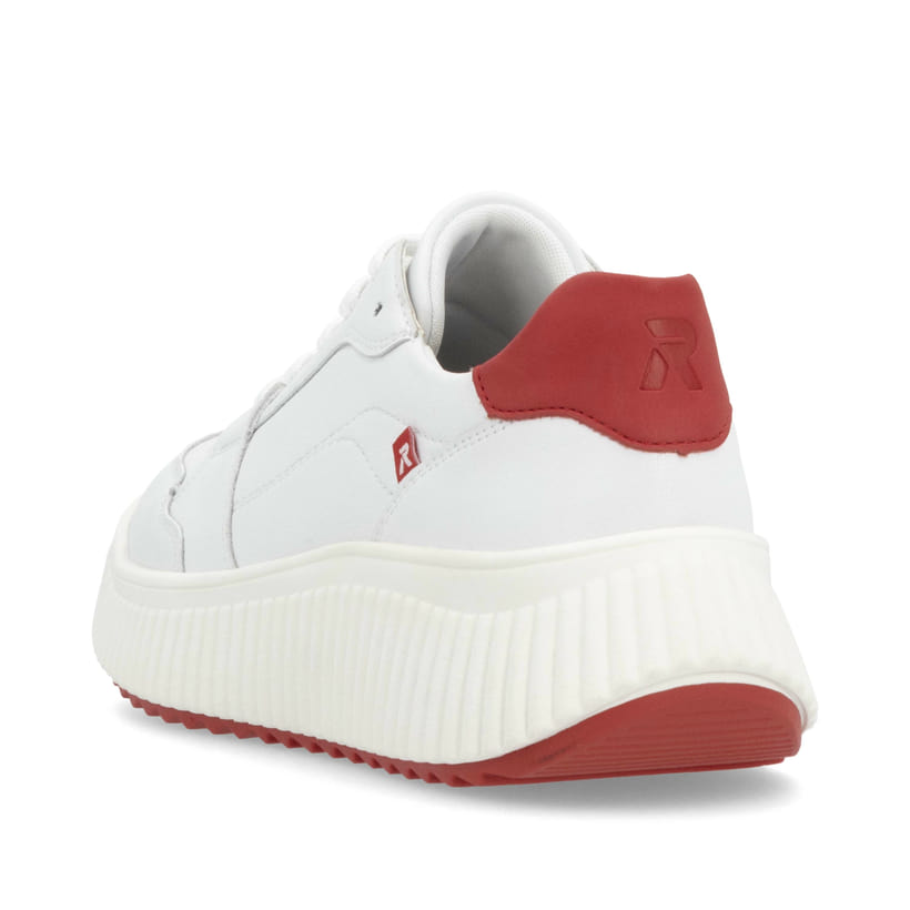 Rieker Artikelnummer W1700-80 Rieker Damen Sneaker Low kristallweiß-rot Letzte 3 Tage