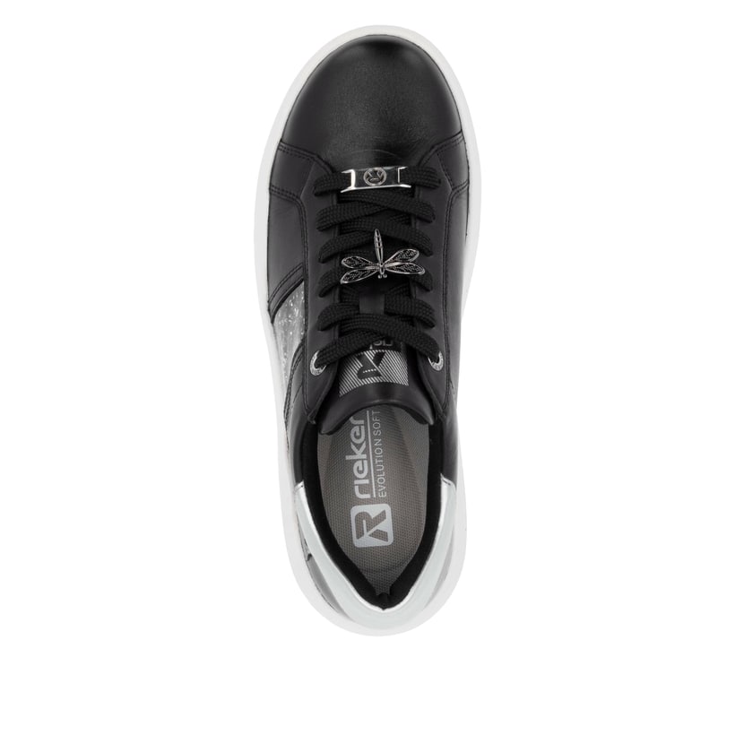 Rieker Artikelnummer W1202-00 Rieker Damen Sneaker Low mattschwarz-silber JETZT KAUFEN