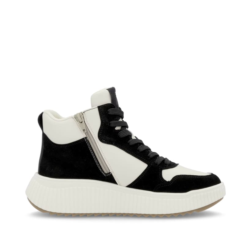 Rieker Artikelnummer W1770-60 Rieker Damen Sneaker High cremeweiß-schwarz Letzte 2 Tage