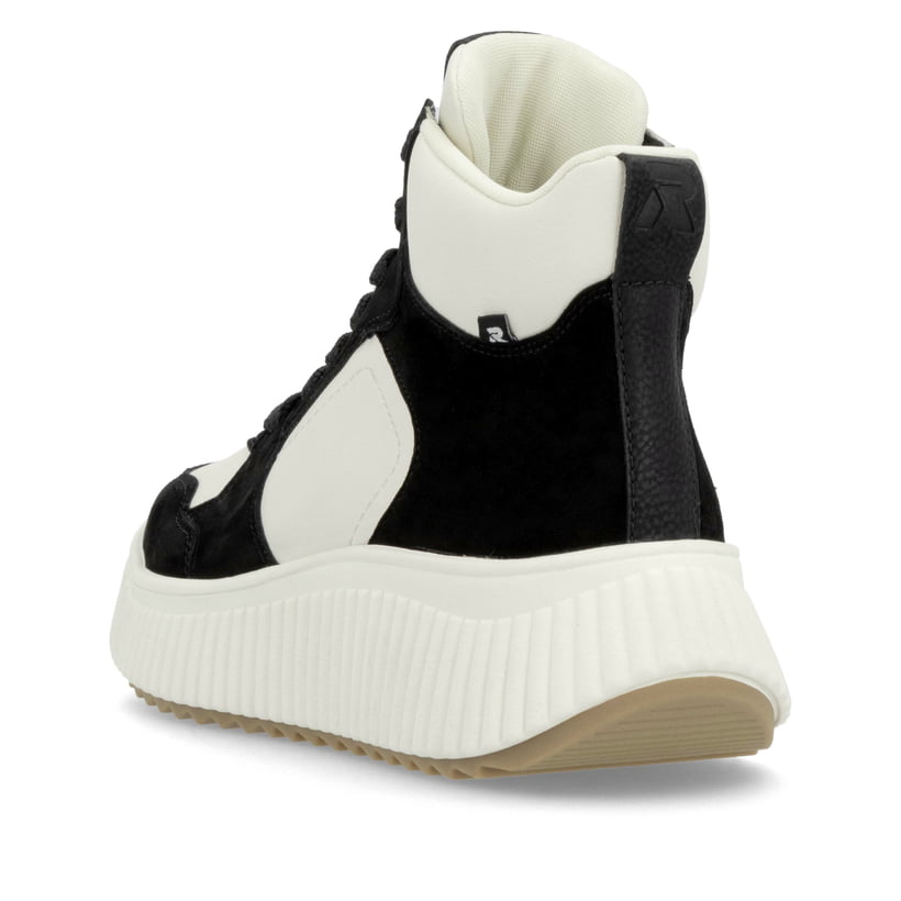Rieker Artikelnummer W1770-60 Rieker Damen Sneaker High cremeweiß-schwarz Letzte 2 Tage