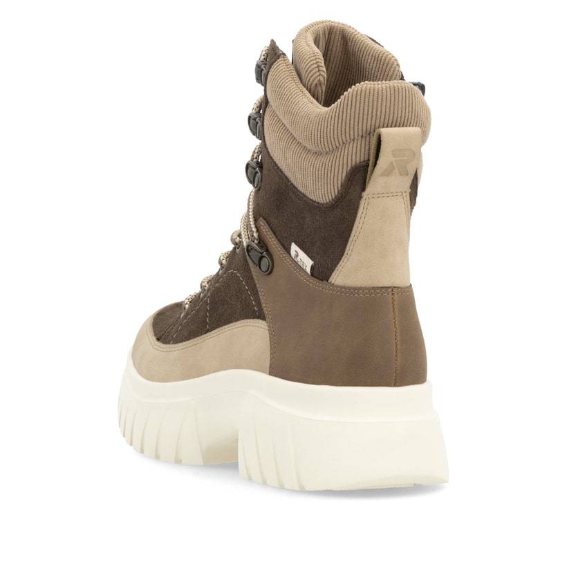 Rieker Artikelnummer W1871-25 Rieker Damen Schnürstiefel holzbraun-lehmbeige Zeitbegrenzte Promotion