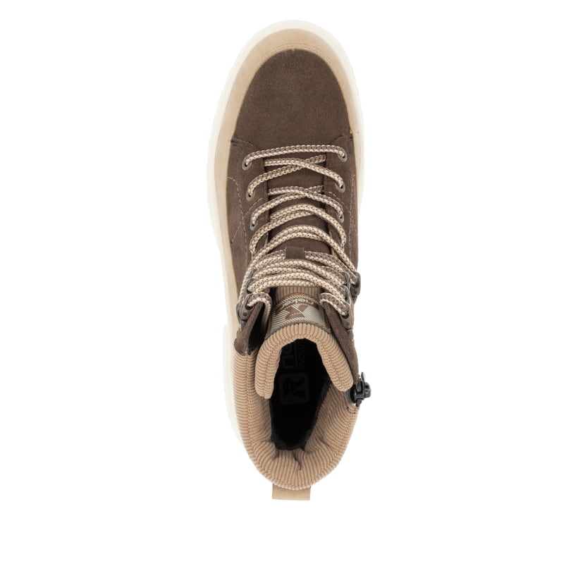 Rieker Artikelnummer W1871-25 Rieker Damen Schnürstiefel holzbraun-lehmbeige Zeitbegrenzte Promotion