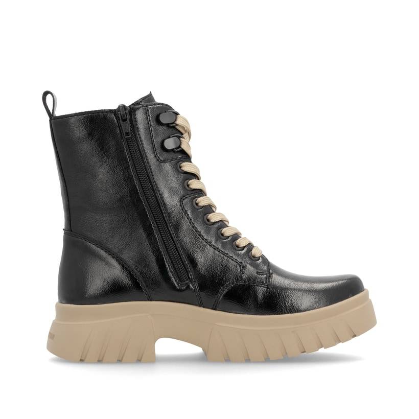 Rieker Artikelnummer W1870-00 Rieker Damen Schnürstiefel glanzschwarz Bis zu 60% Rabatt
