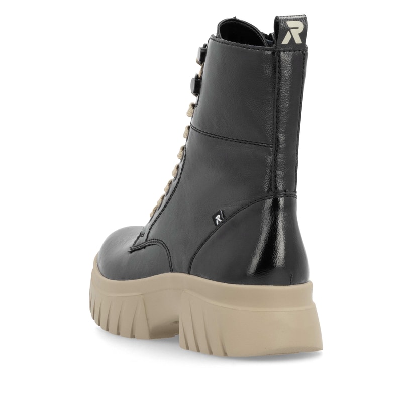 Rieker Artikelnummer W1870-00 Rieker Damen Schnürstiefel glanzschwarz Bis zu 60% Rabatt