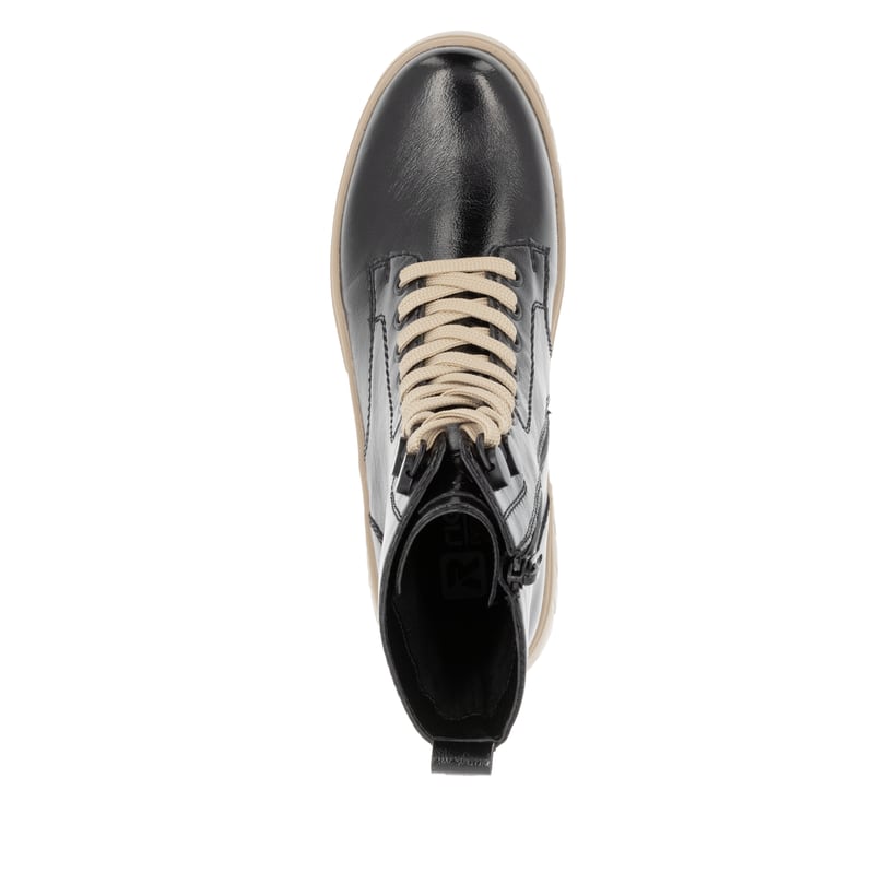 Rieker Artikelnummer W1870-00 Rieker Damen Schnürstiefel glanzschwarz Bis zu 60% Rabatt