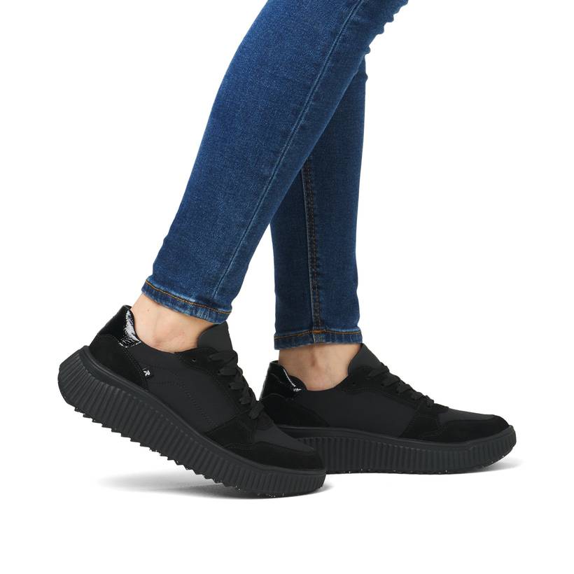 Rieker Artikelnummer W1700-00 Rieker Damen Sneaker Low carbonschwarz Vierteljährliche Förderung