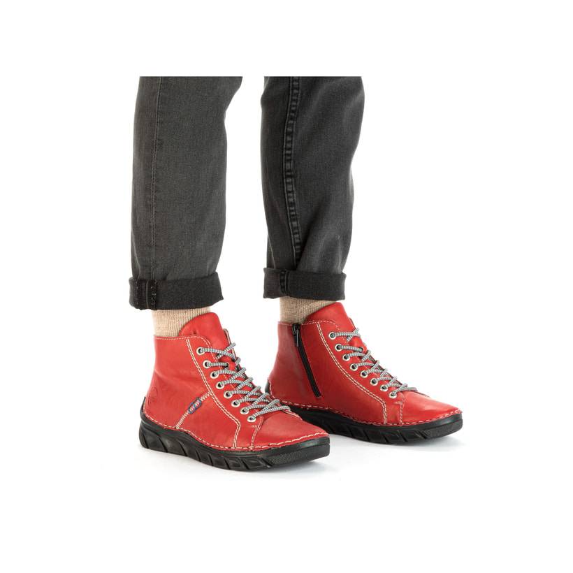 Rieker Artikelnummer 55020-33 Rieker Damen Schnürschuhe feuerrot Bis zu 55% Rabatt