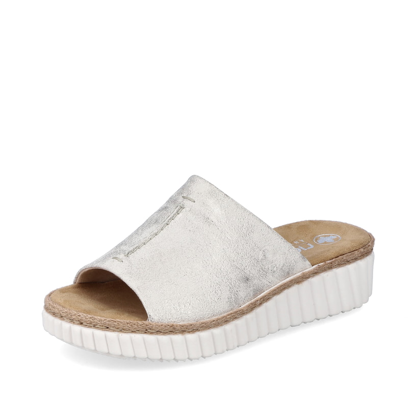 Rieker Artikelnummer 69288-60 Rieker Damen Pantoletten silber-platin-metallic Super Rabatt