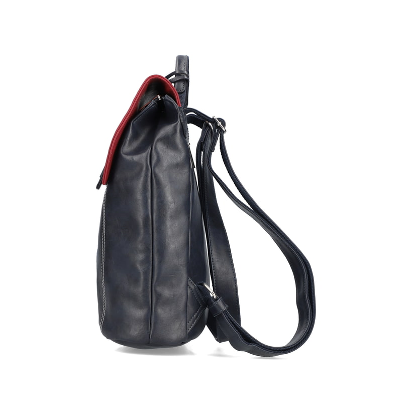 Rieker Artikelnummer H1357-14 Rieker Rucksack stahlblau-kirschrot Fabrikladen