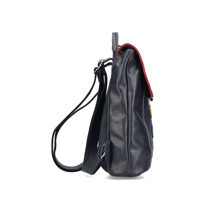 Rieker Artikelnummer H1357-14 Rieker Rucksack stahlblau-kirschrot Fabrikladen