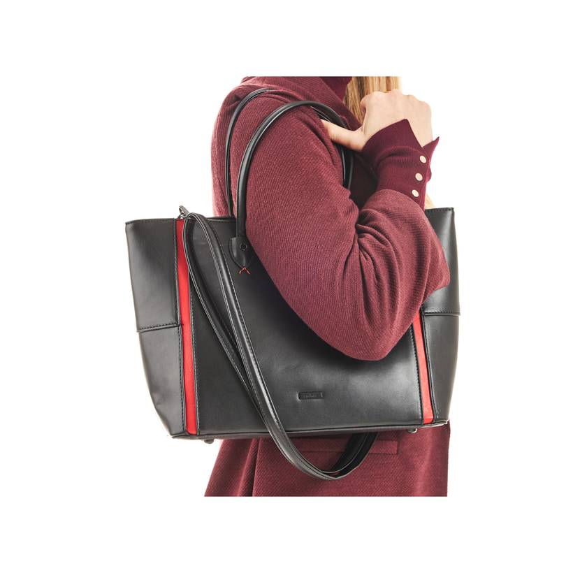 Rieker Artikelnummer H1524-00 Rieker Shopper tiefschwarz-feuerrot im Angebot