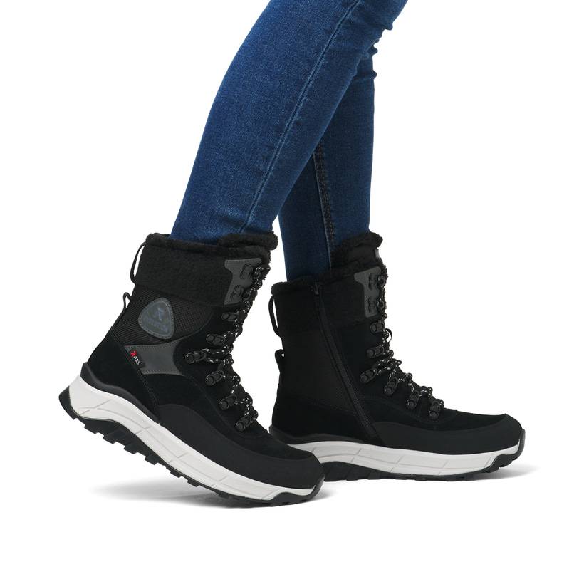 Rieker Artikelnummer W0066-00 Rieker Damen Schnürstiefel carbonschwarz Letzte 2 Tage