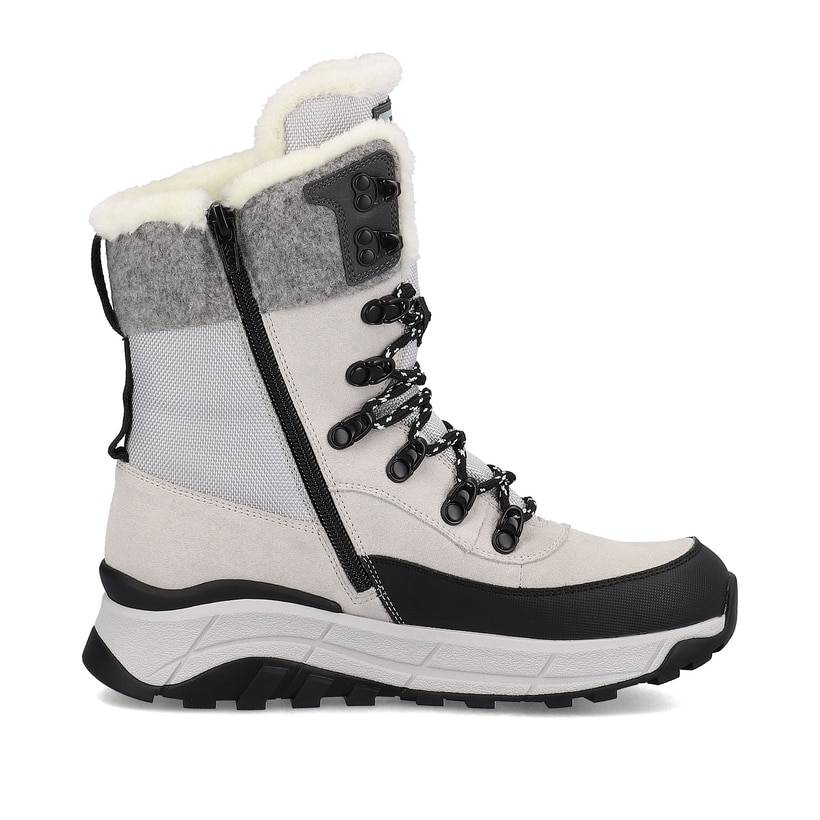 Rieker Artikelnummer W0066-60 Rieker Damen Schnürstiefel creamy-white black Letzter Tag