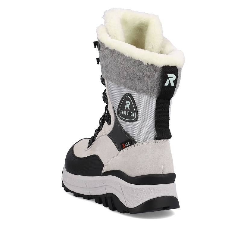 Rieker Artikelnummer W0066-60 Rieker Damen Schnürstiefel creamy-white black Letzter Tag