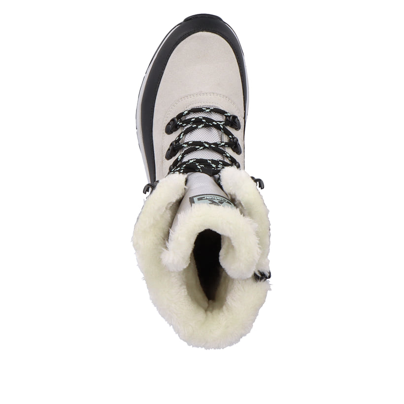 Rieker Artikelnummer W0066-60 Rieker Damen Schnürstiefel creamy-white black Letzter Tag