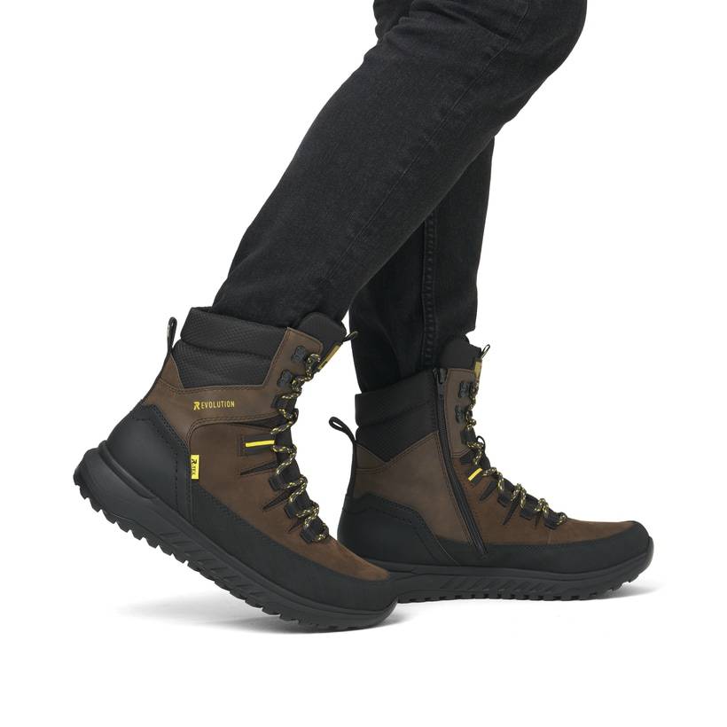 Rieker Artikelnummer U0171-25 Rieker Herren Schnürstiefel holzbraun-schwarz Bis zu 50% Rabatt