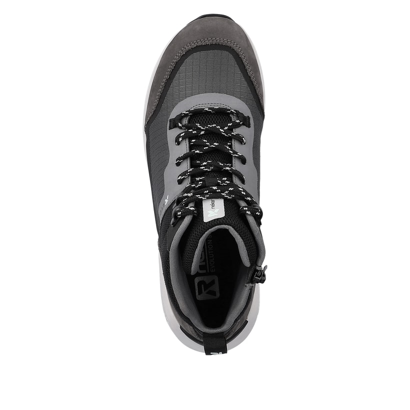 Rieker Artikelnummer 40460-45 Rieker Damen Sneaker High stone-grey ocean-blue Im Verkauf