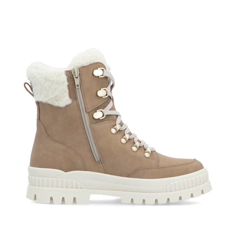 Rieker Artikelnummer W2174-20 Rieker Damen Schnürstiefel braunbeige 50% Rabatt für begrenzte Zeit