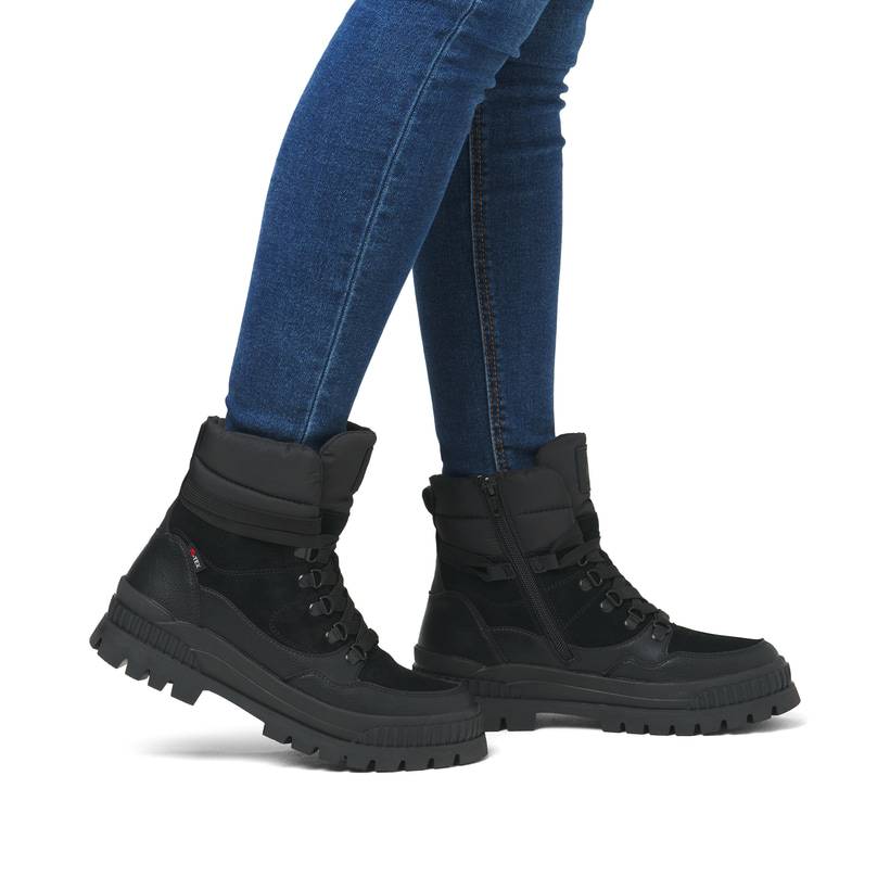 Rieker Artikelnummer W2171-00 Rieker Damen Schnürstiefel carbonschwarz Rabatte dieses Monats