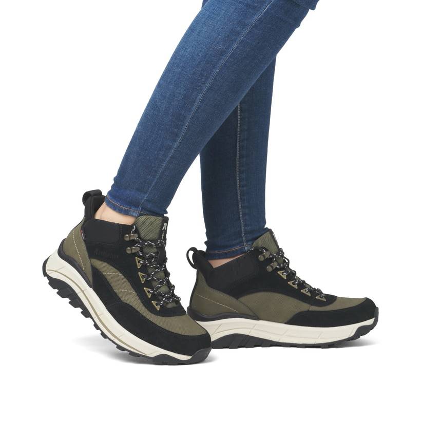Rieker Artikelnummer W0067-54 Rieker Damen Schnürstiefel urbanschwarz-khaki 2025