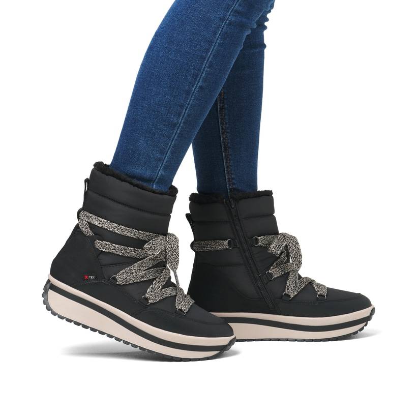 Rieker Artikelnummer W0971-00 Rieker Damen Schnürstiefel asphaltschwarz Meist gekauft