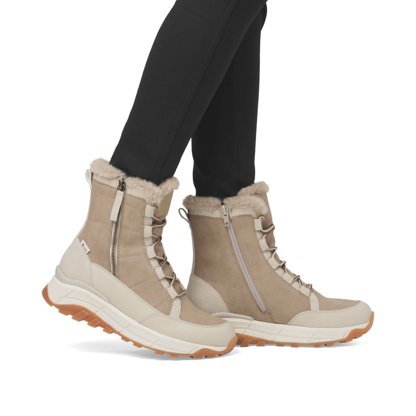 Rieker Artikelnummer W0071-20 Rieker Damen Schnürstiefel cremebeige Blitzverkäufe