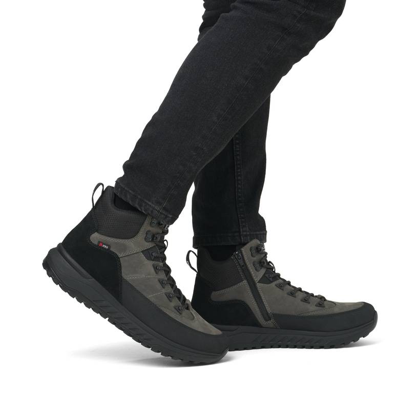 Rieker Artikelnummer U0174-42 Rieker Herren Schnürstiefel graphitgrau-schwarz Limitierter Zeitrabatt