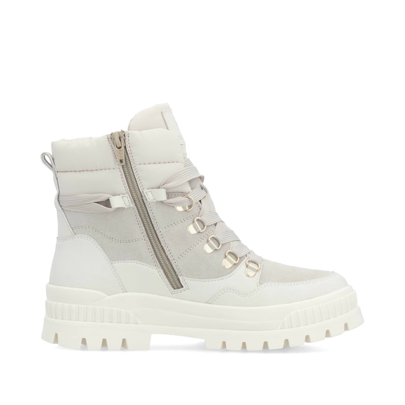 Rieker Artikelnummer W2171-80 Rieker Damen Schnürstiefel arktikgrau-cremeweiß Fabrik Onlineshop