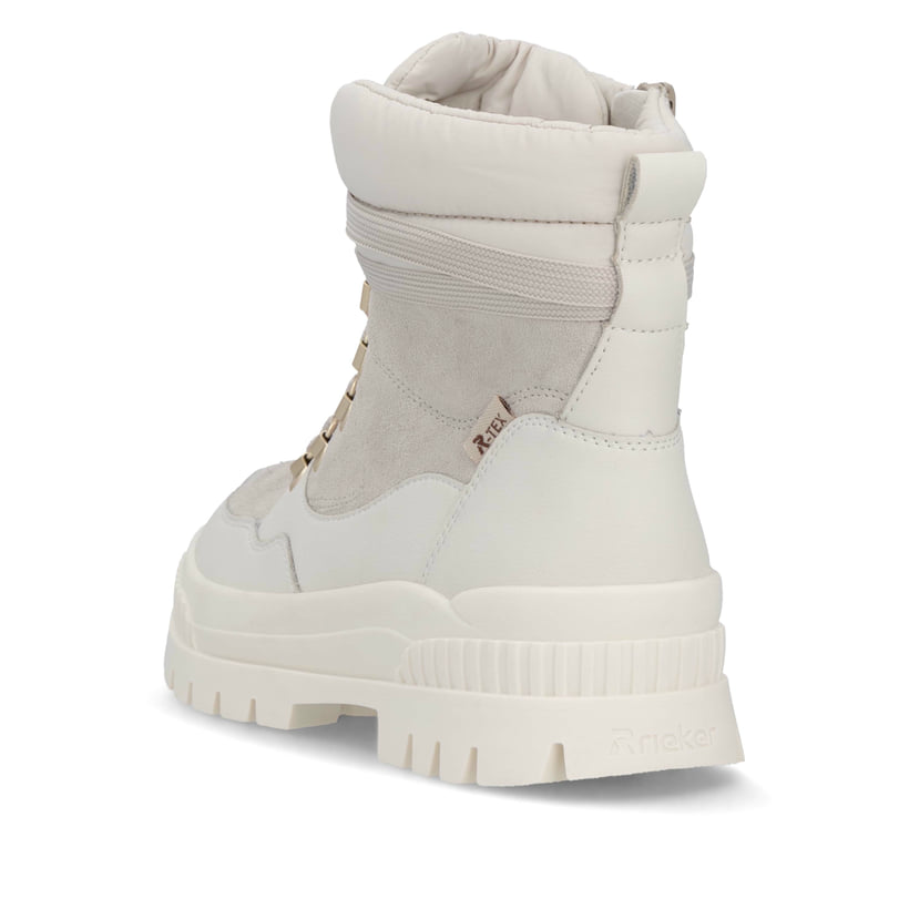 Rieker Artikelnummer W2171-80 Rieker Damen Schnürstiefel arktikgrau-cremeweiß Fabrik Onlineshop