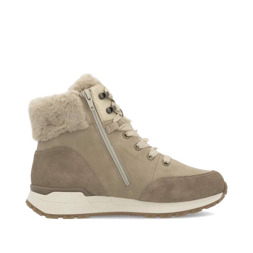 Rieker Artikelnummer W0670-20 Rieker Damen Schnürstiefel braunbeige Fabrikpreis