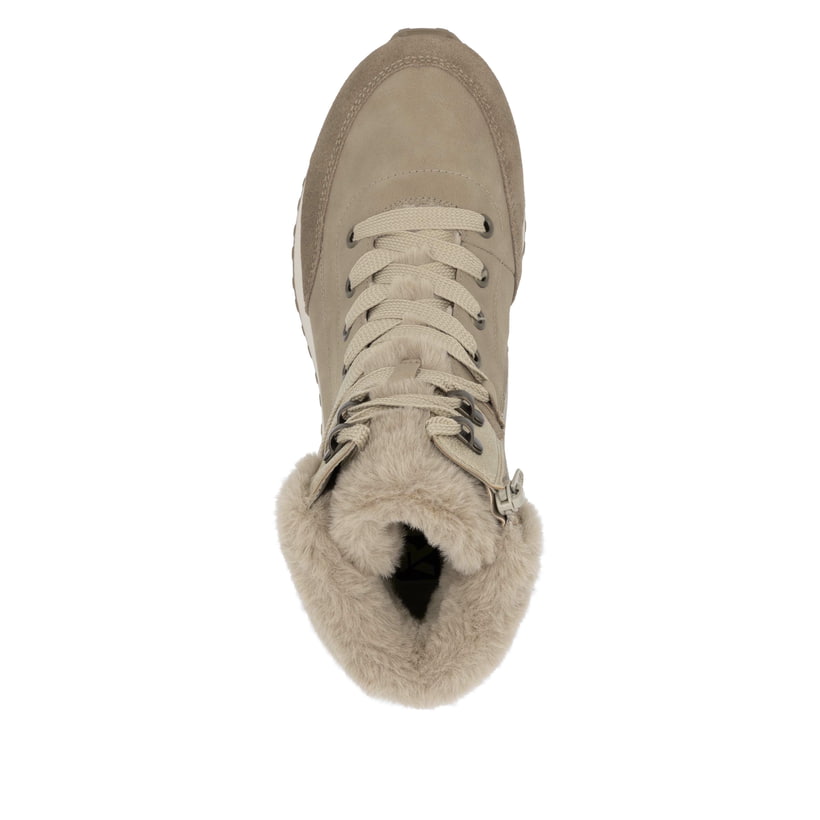 Rieker Artikelnummer W0670-20 Rieker Damen Schnürstiefel braunbeige Fabrikpreis
