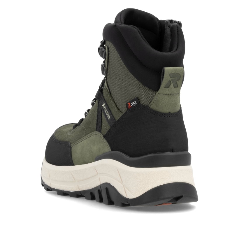 Rieker Artikelnummer W0072-54 Rieker Damen Schnürstiefel khaki-schwarz Günstig kaufen