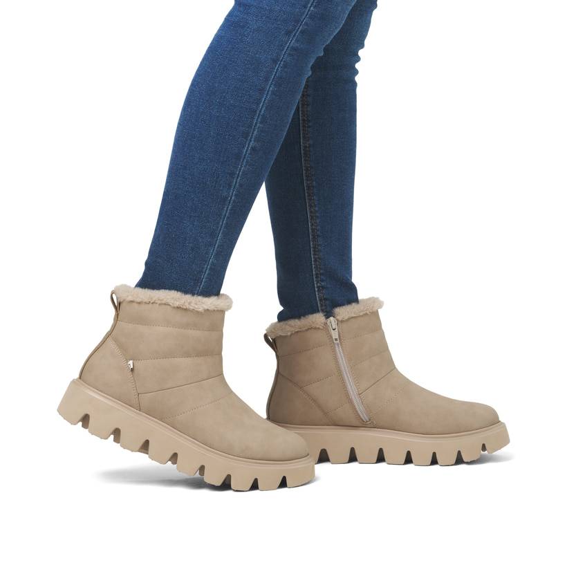 Rieker Artikelnummer W2070-20 Rieker Damen Kurzstiefel lehmbeige Großer Ausverkauf