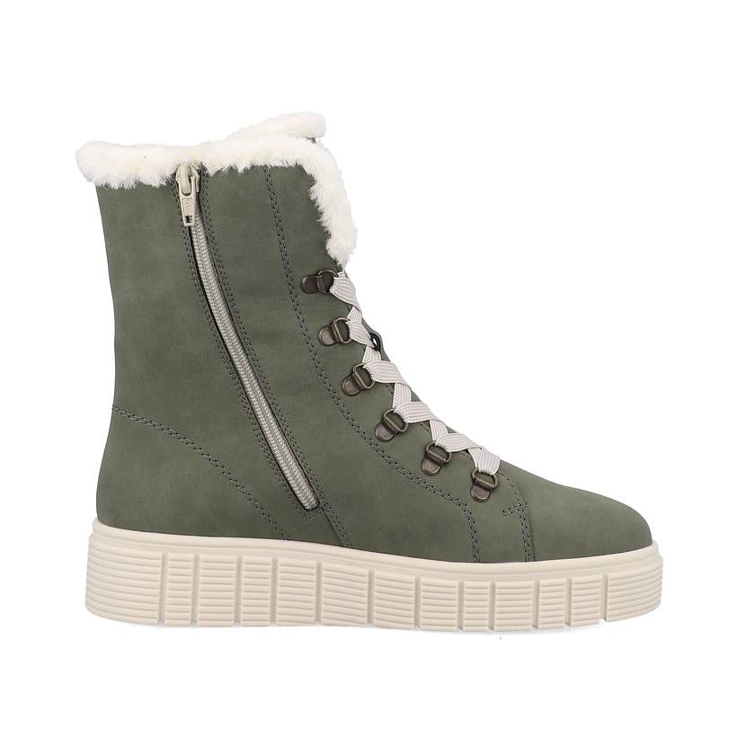 Rieker Artikelnummer W1070-54 Rieker Damen Schnürstiefel khaki snow Flash Sale
