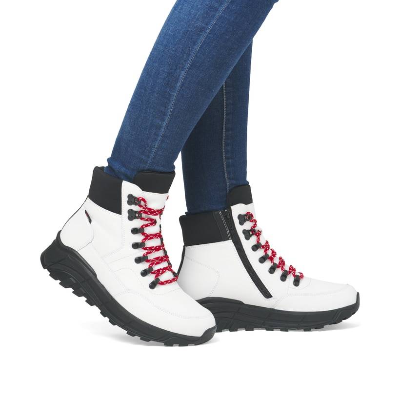 Rieker Artikelnummer W0063-81 Rieker Damen Schnürstiefel macciatoweiß Begrenztes Angebot