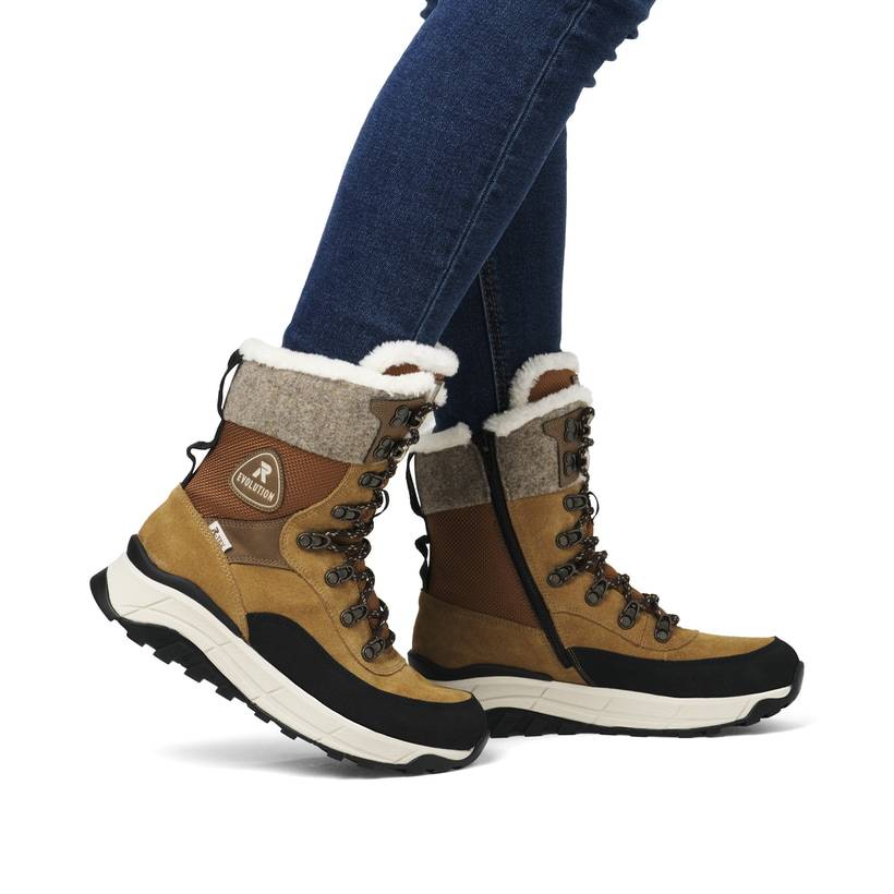 Rieker Artikelnummer W0066-22 Rieker Damen Schnürstiefel kamelbraun Online Shopping