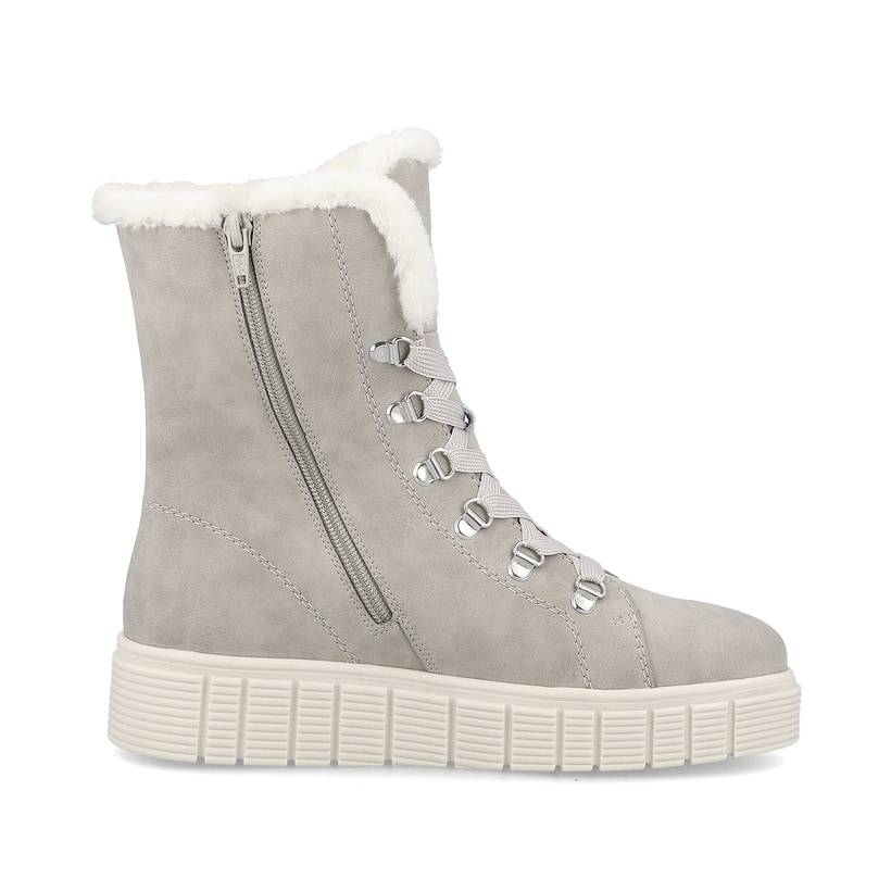 Rieker Artikelnummer W1070-40 Rieker Damen Schnürstiefel platinum grey Muttertagsangebot