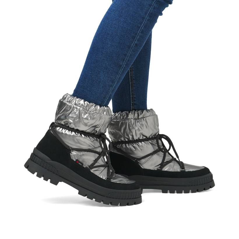 Rieker Artikelnummer W2170-42 Rieker Damen Kurzstiefel silber-schwarz Online Outlet
