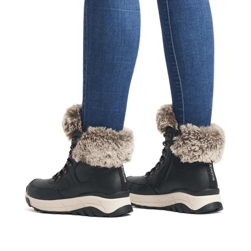Rieker Artikelnummer W0063-00 Rieker Damen Schnürstiefel stahlschwarz Blitzangebot