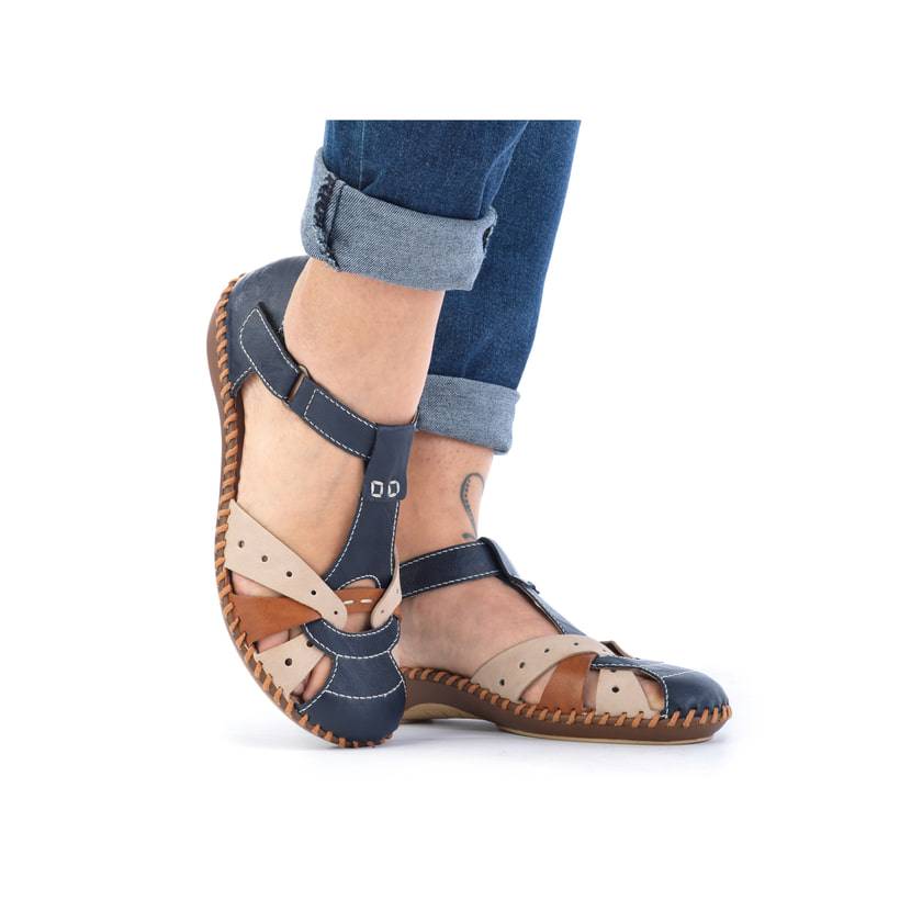 Rieker Artikelnummer M1655-14 Rieker Damen Riemchensandalen marineblau-beige Tägliche Deals