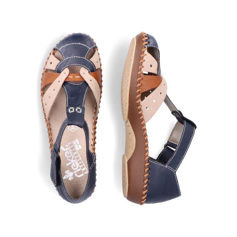 Rieker Artikelnummer M1655-14 Rieker Damen Riemchensandalen marineblau-beige Tägliche Deals