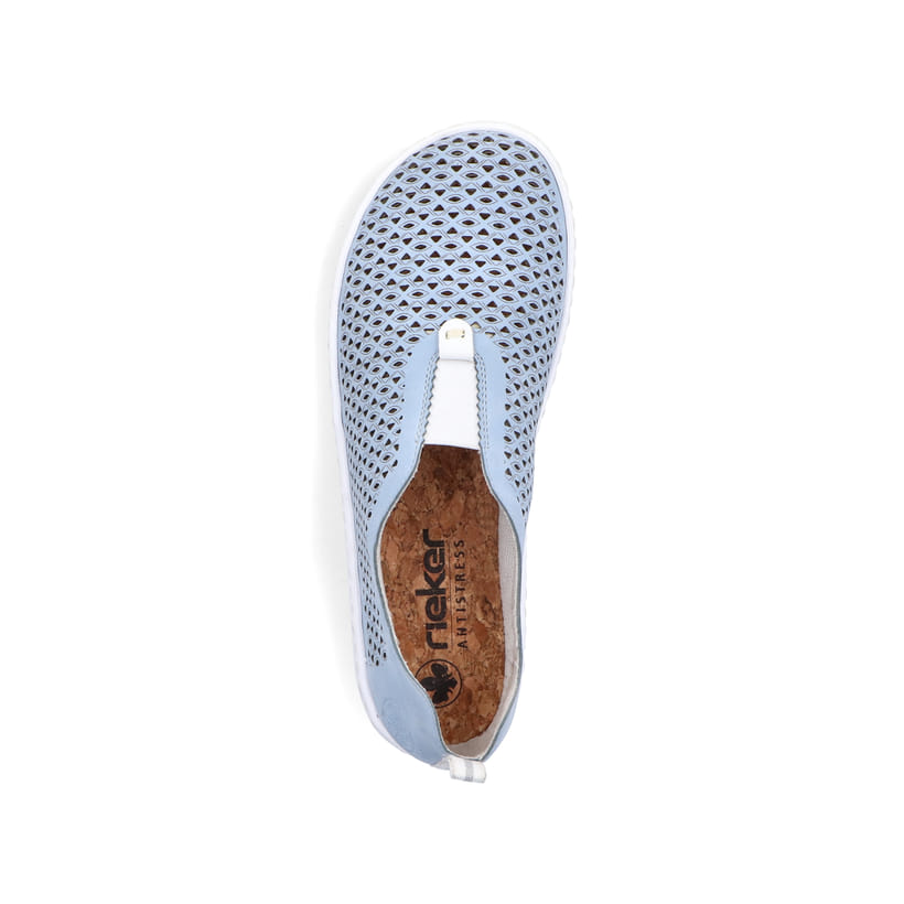 Rieker Artikelnummer 52866-10 Rieker Damen Slipper hellblau Wochenangebot