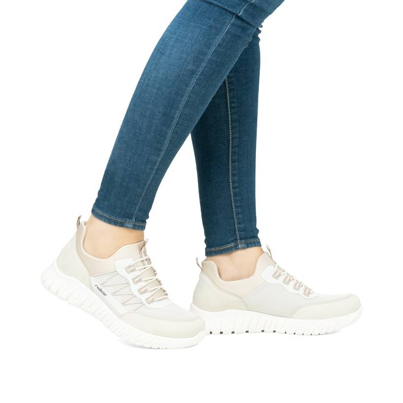 Rieker Artikelnummer M5358-60 Rieker Damen Slipper vanilleweiß Begrenzt auf 3 Tage