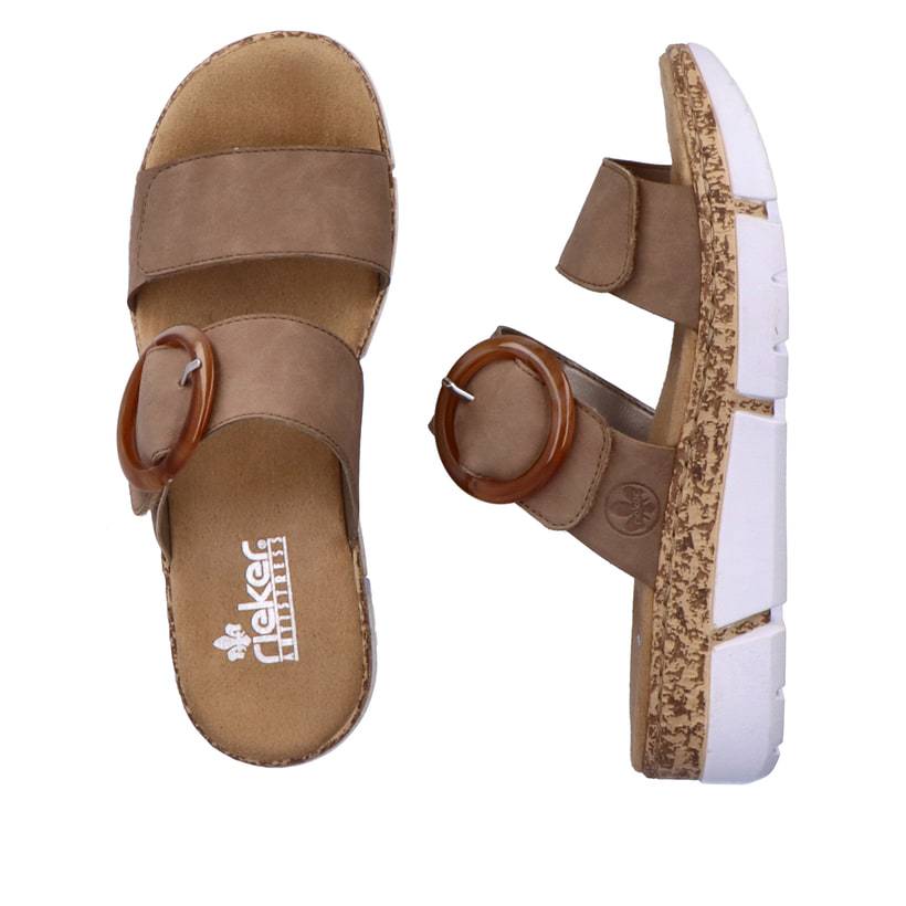 Rieker Artikelnummer V2392-62 Rieker Damen Pantoletten sandbeige Black Friday Preise