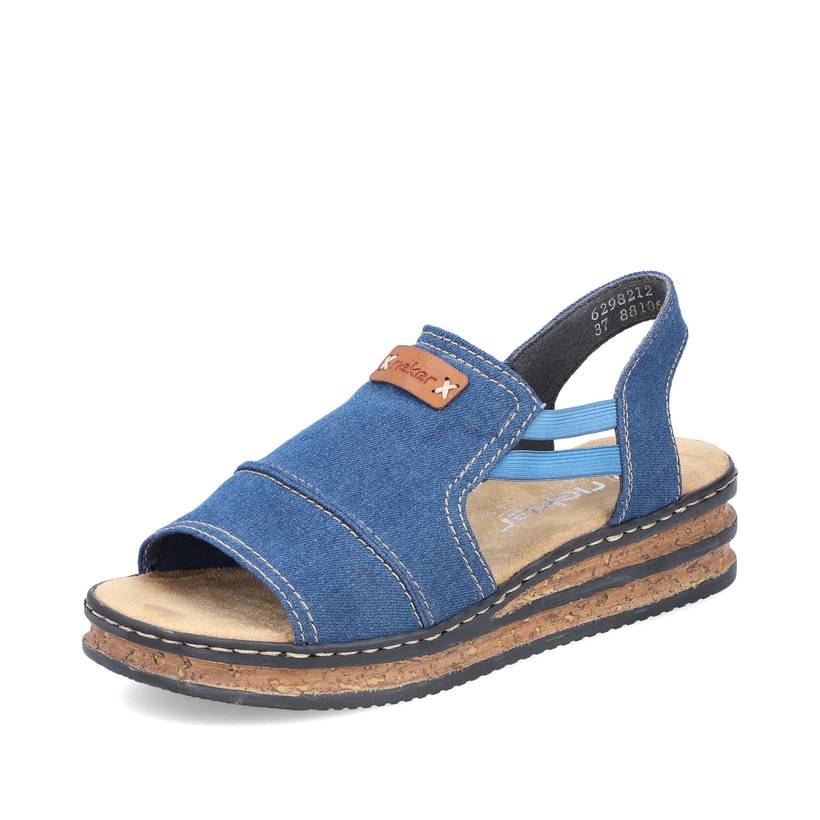 Rieker Artikelnummer 62982-12 Rieker Damen Keilsandaletten meeresblau Auslauf