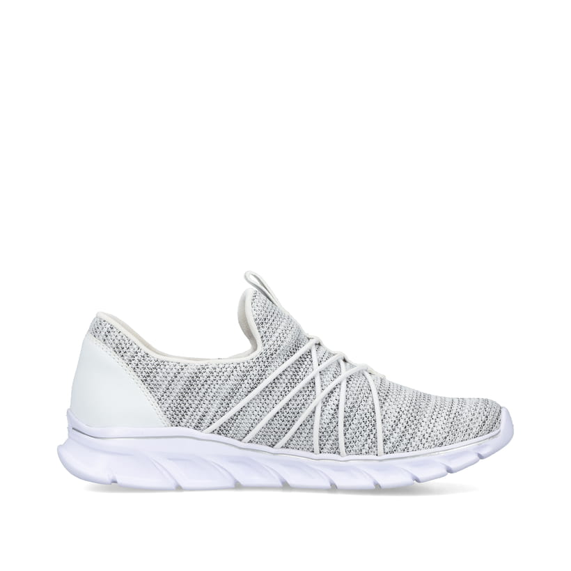 Rieker Artikelnummer 54071-80 Rieker Damen Slipper weiss-rauch Schlussverkauf