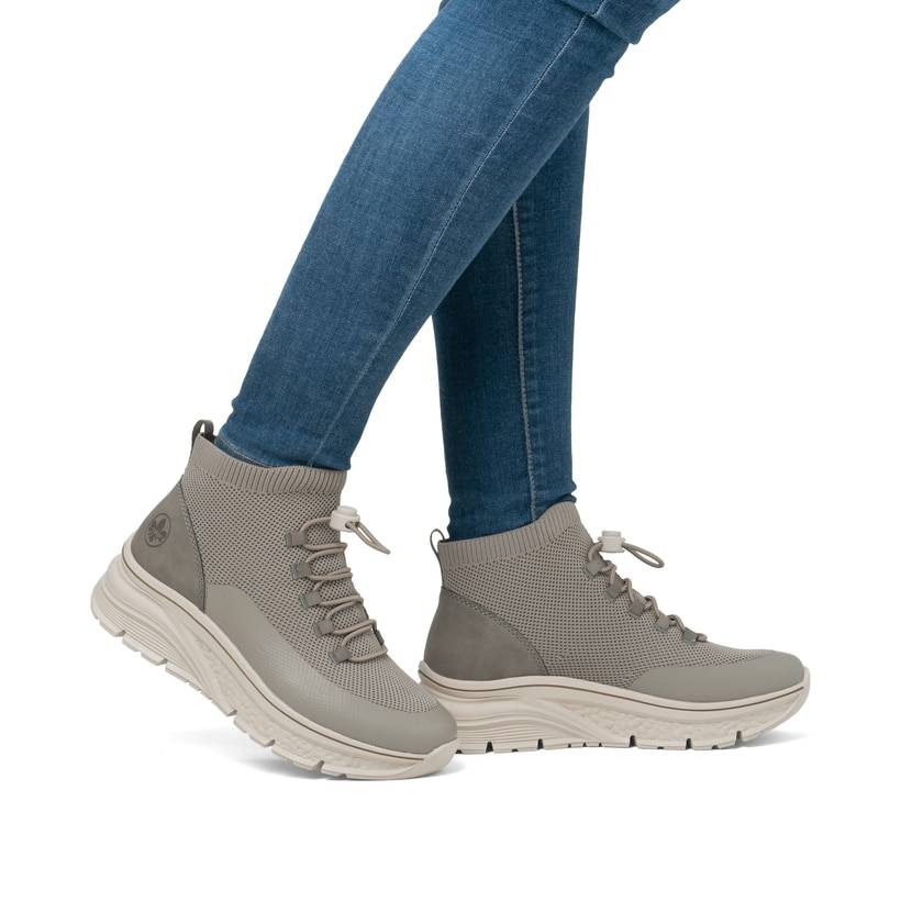 Rieker Artikelnummer 48059-64 Rieker Damen Slipper beigegrau Kostenloser Versand